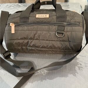 Reebok Black Quilted Barrel Crossbody Bag